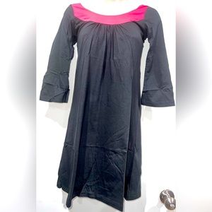 New Vintage 100% Pima Peruvian Cotton Black 3/4 Sleeve Dress.